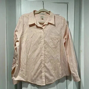 L.L. Bean Paisley Wrinkle Resist Cotton Long Sleeve Button Down Shirt Size L